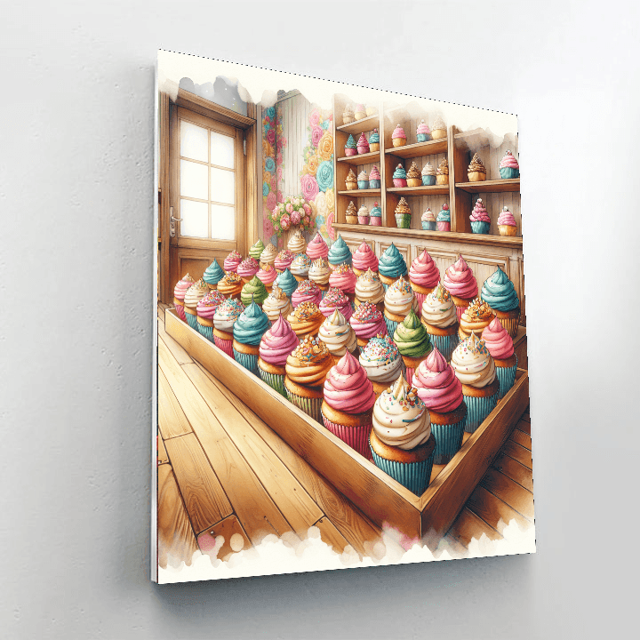 Sweet Cupcake Shop Painting Number Kit