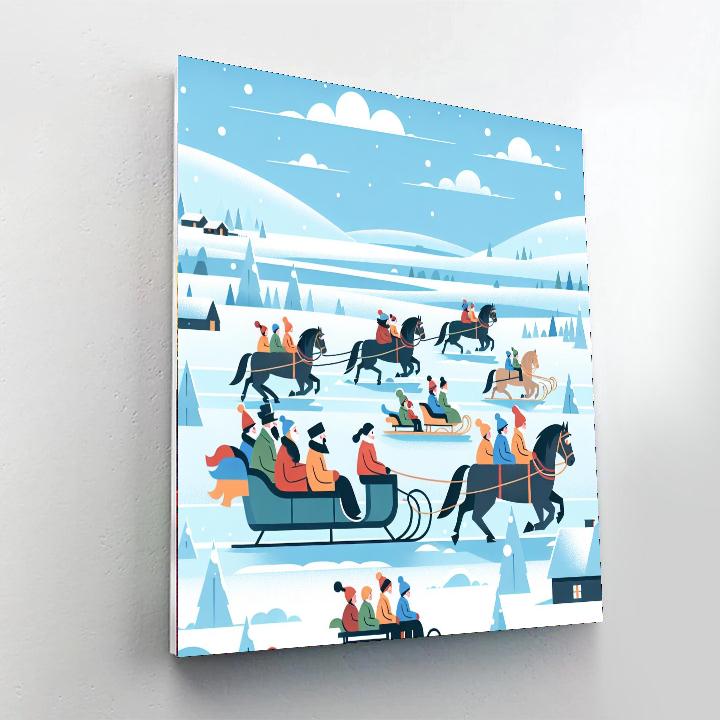 Winter Sleigh Ride Paint By Numbers
