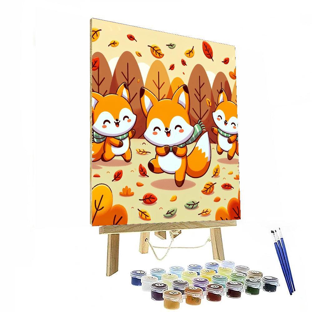 Festive Foxes Number Painting