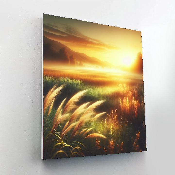 Gentle Sunrise Over Fields Numbered Painting Kits