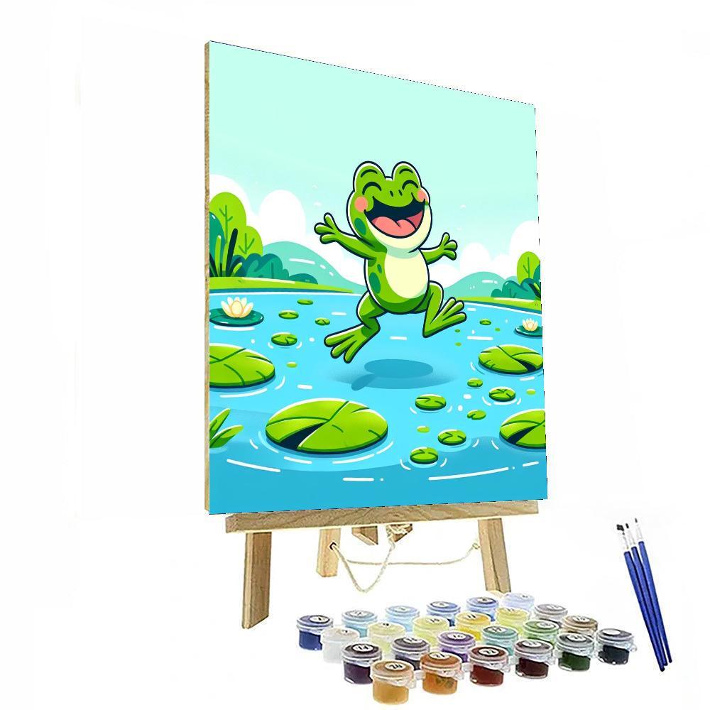 Cheerful Frog Painting By Numbers Kit