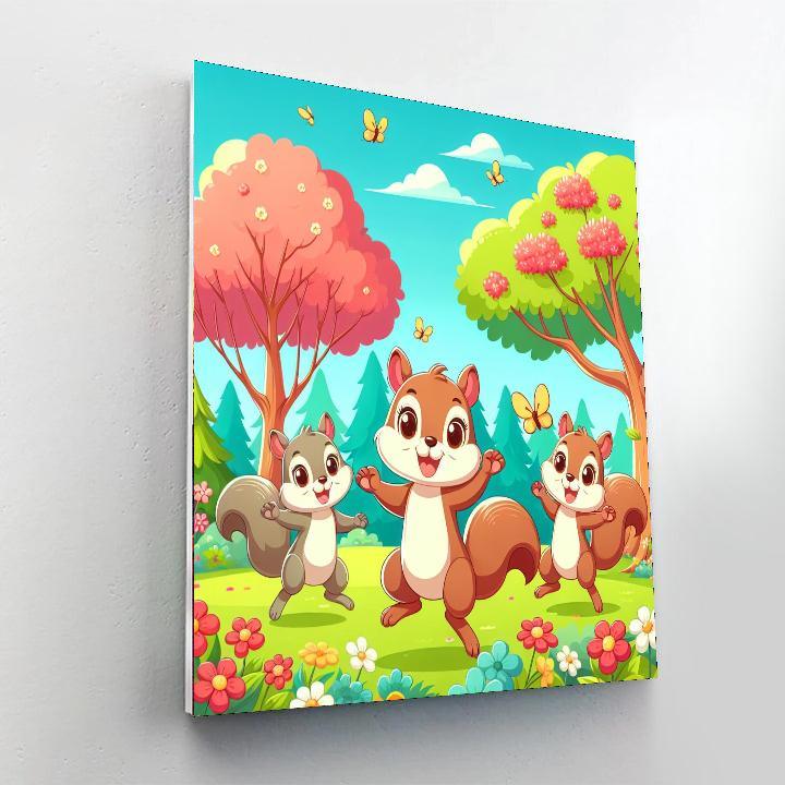 Sunny Squirrels Number Painting