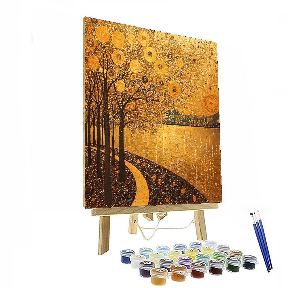 Gustav Klimt Inspired Klimt's Golden Orchard  Numbered Painting Kits