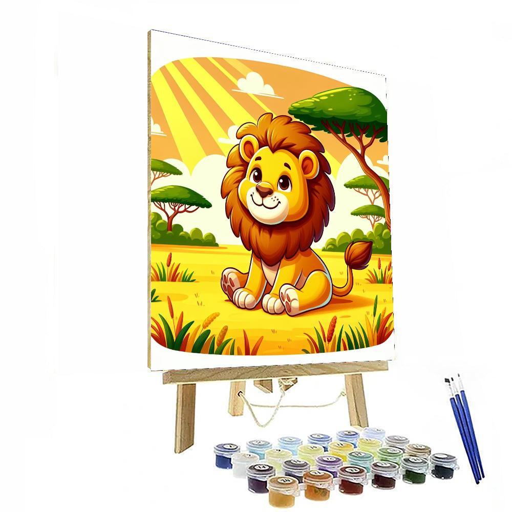 Cheerful Lion Paint By Numbers Art