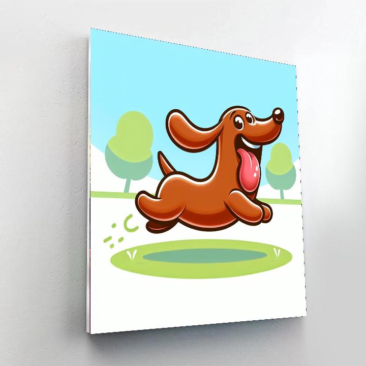Silly Sausage Dog Number Painting