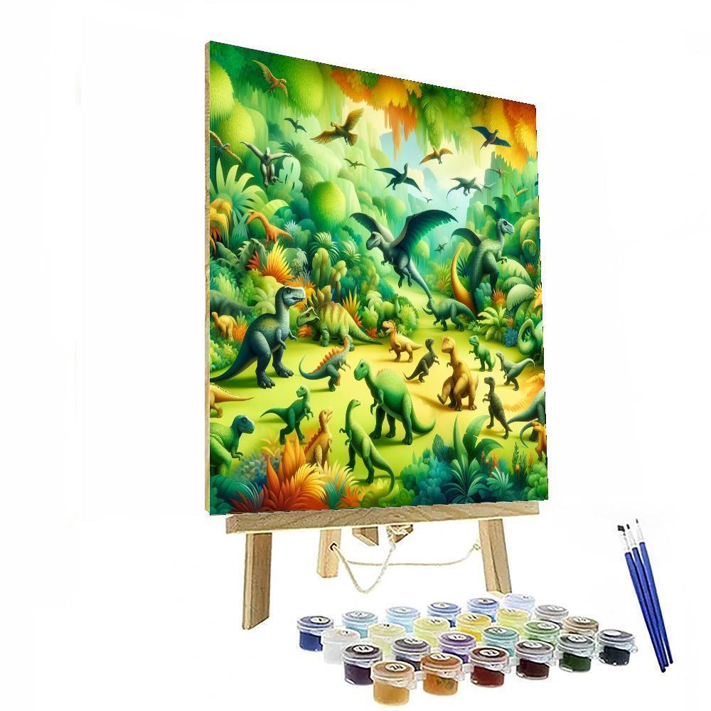 Playful Dino Expedition Painting Number Kit