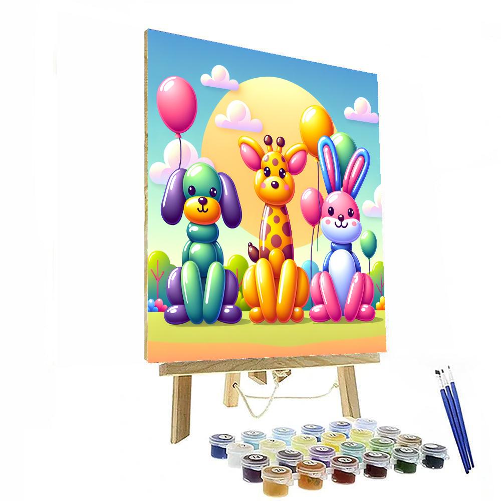 Cheerful Balloon Animals Paint By Numbers Art