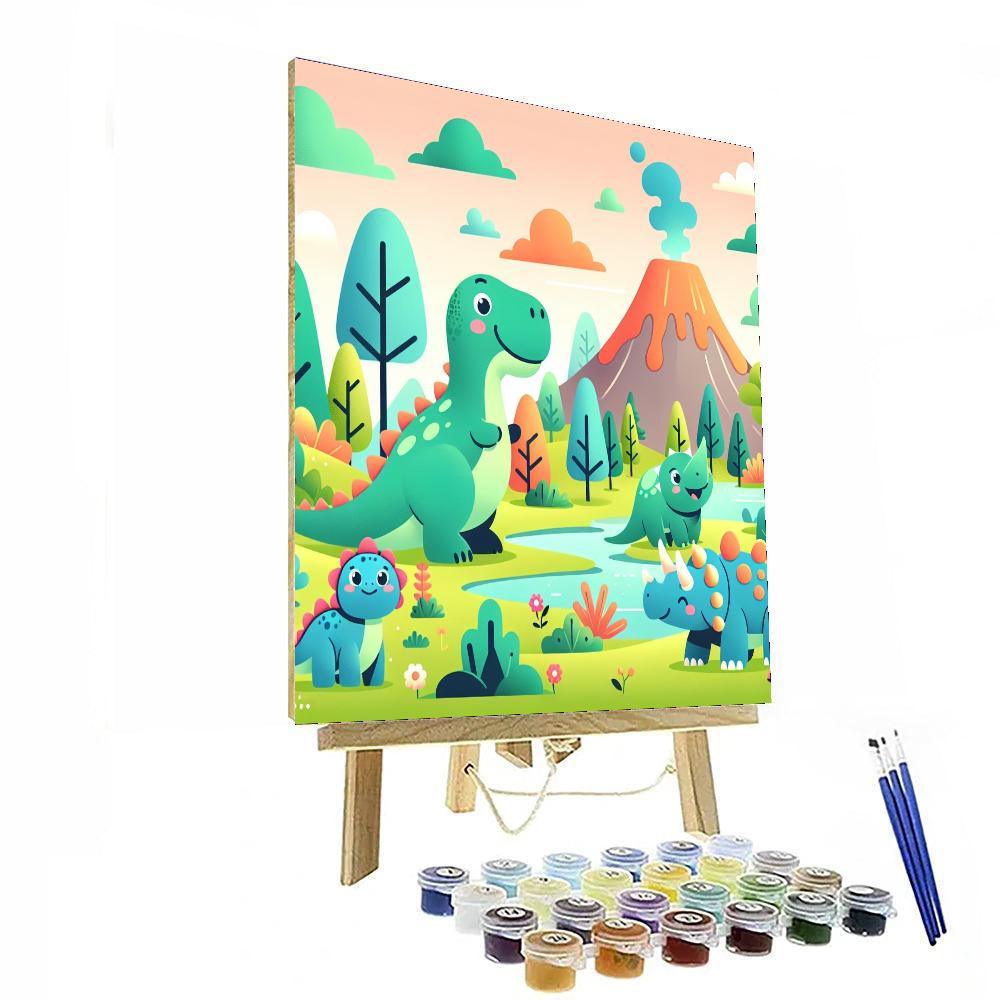 Adventure In Dino World DIY Paint By Numbers