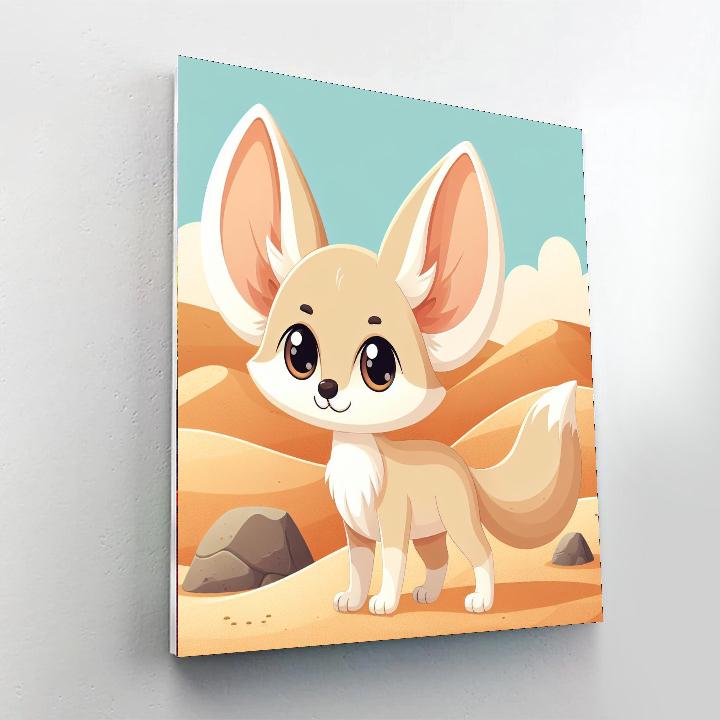 Friendly Fennec Fox Paint By Numbers Art