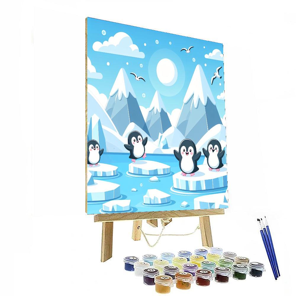 Penguin's Icy Playground Paint By Number