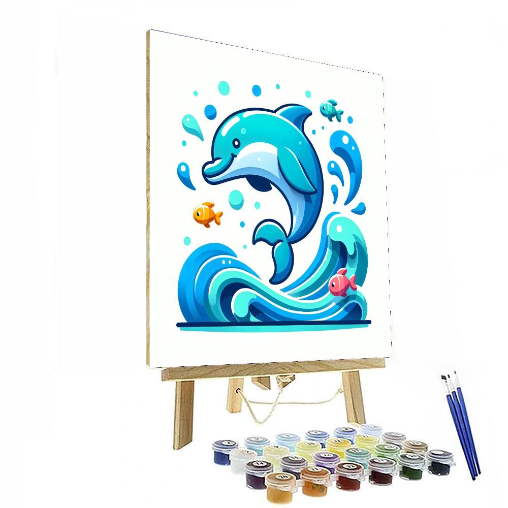 Adventurous Dolphin Splash Numbered Painting Kits