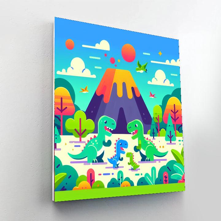 Dreamy Dinosaur Land Numbered Painting Kits