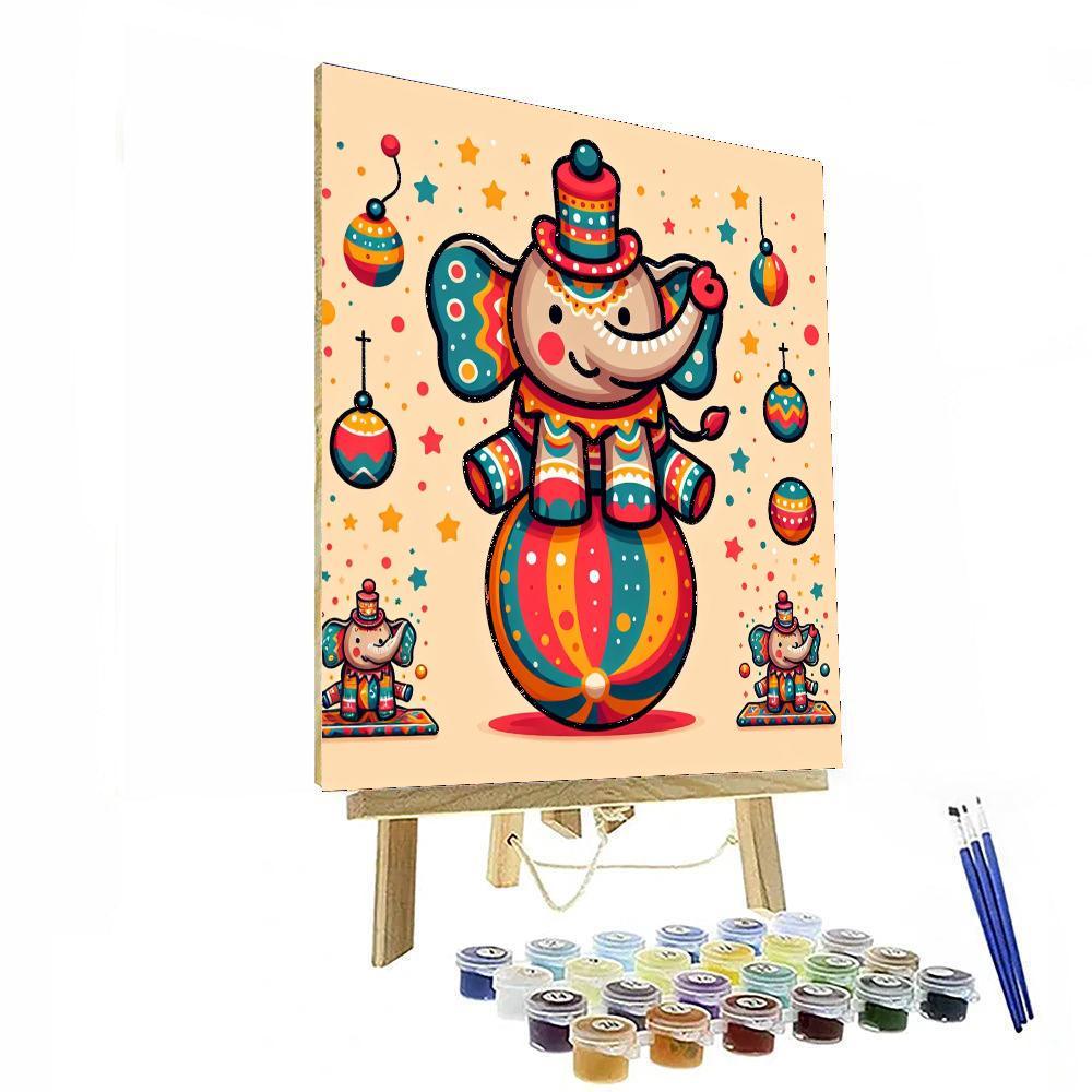 Charming Circus Elephant Paint By Number
