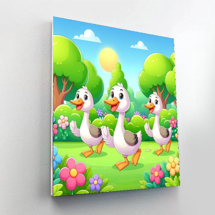 Giggly Geese Painting Number Kit