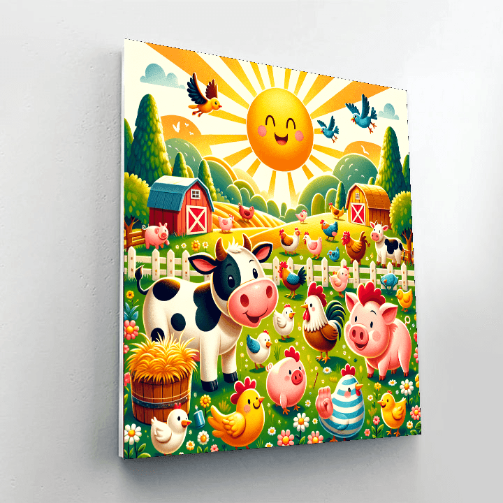 Colorful Farm Animals Paint By Numbers Kits