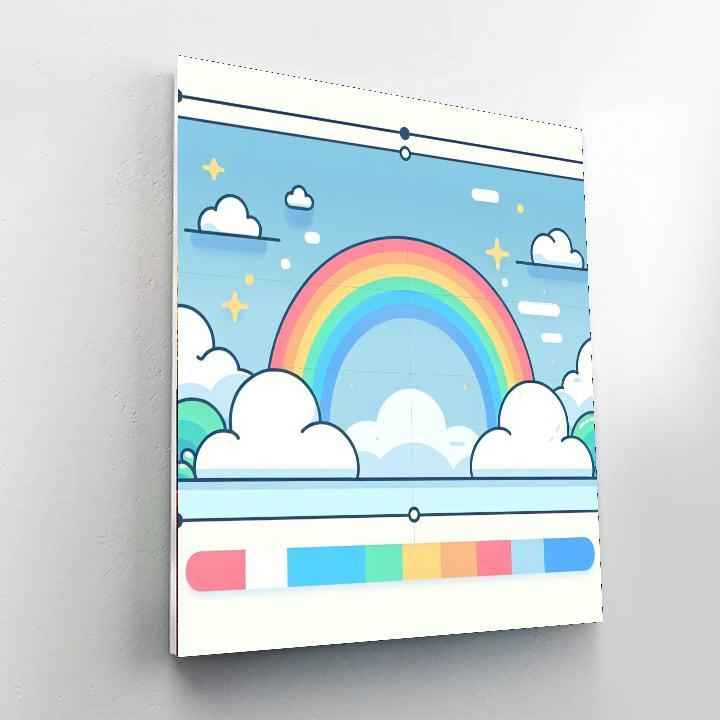 Peaceful Rainbow Sky Numbered Painting Kits