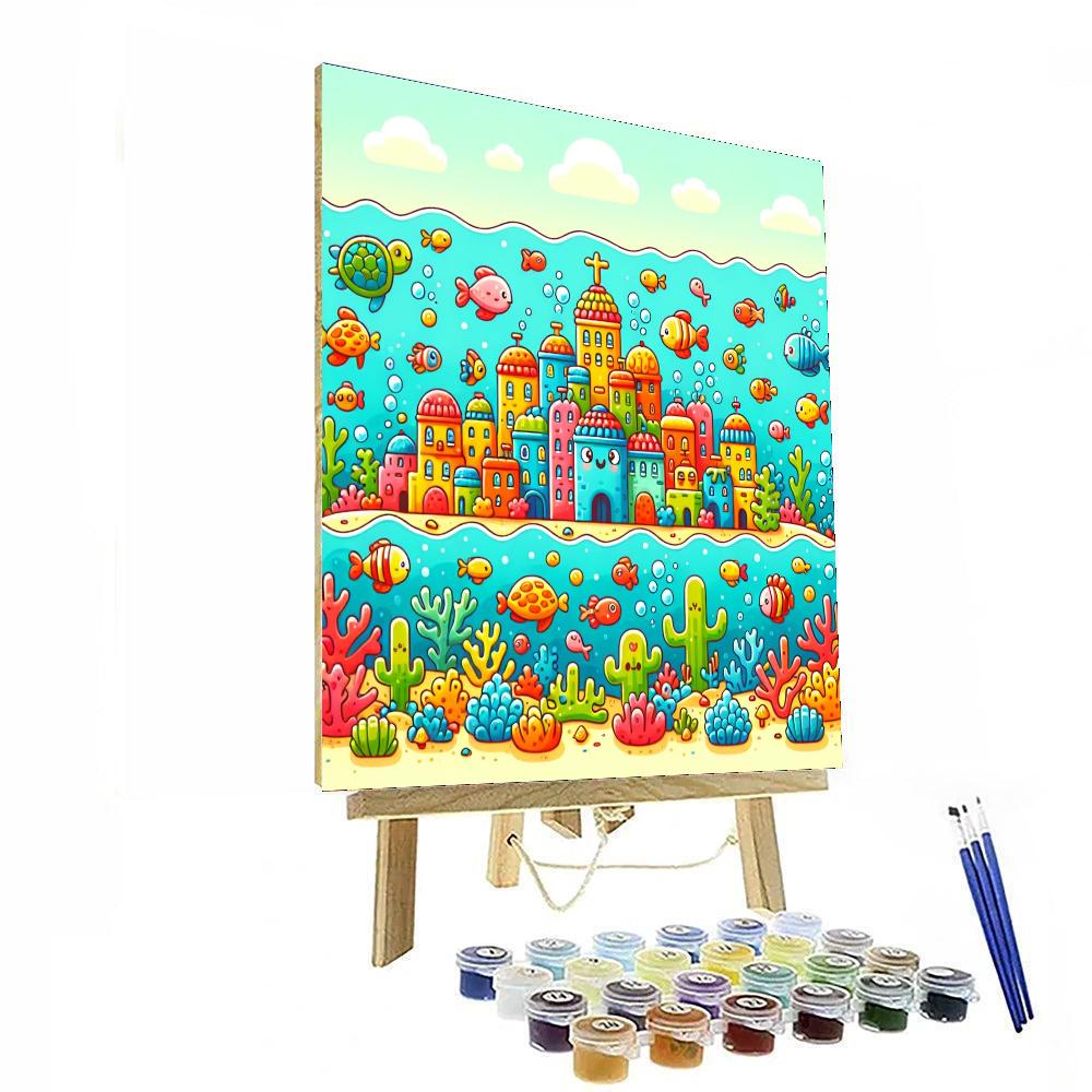 Underwater Cityscape Adventure Painting By Numbers Kit