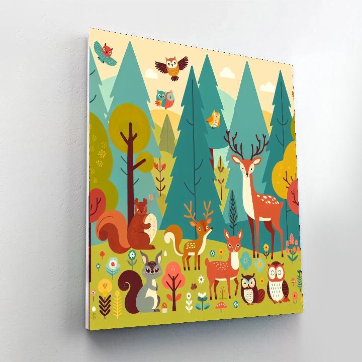 Forest Friends Hideaway Numbered Painting Kits