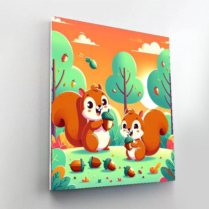 Adventure With Squirrels Painting Number Kit