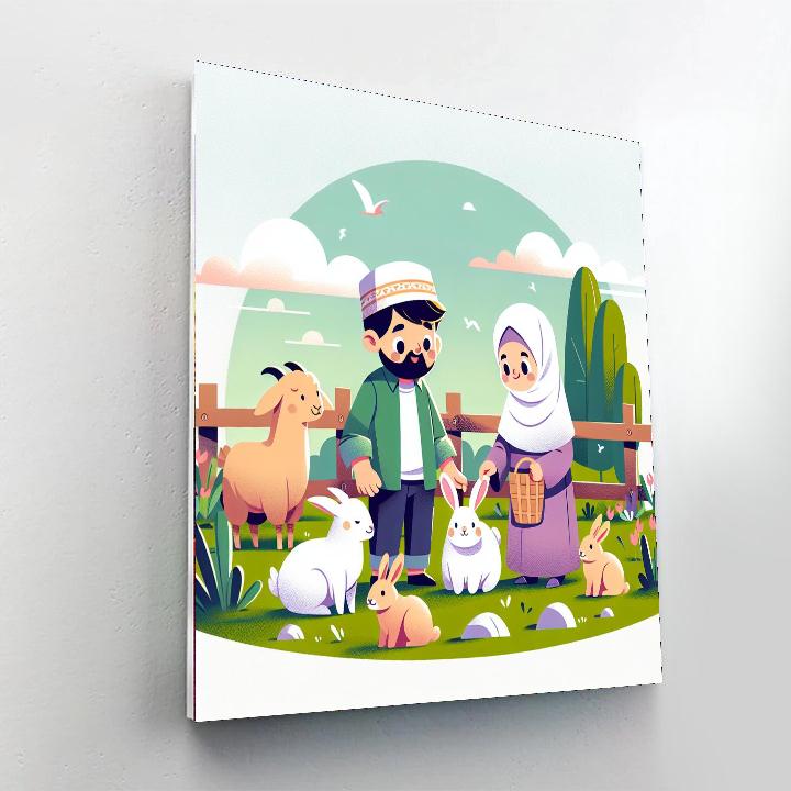 Petting Zoo Escapade Number Painting