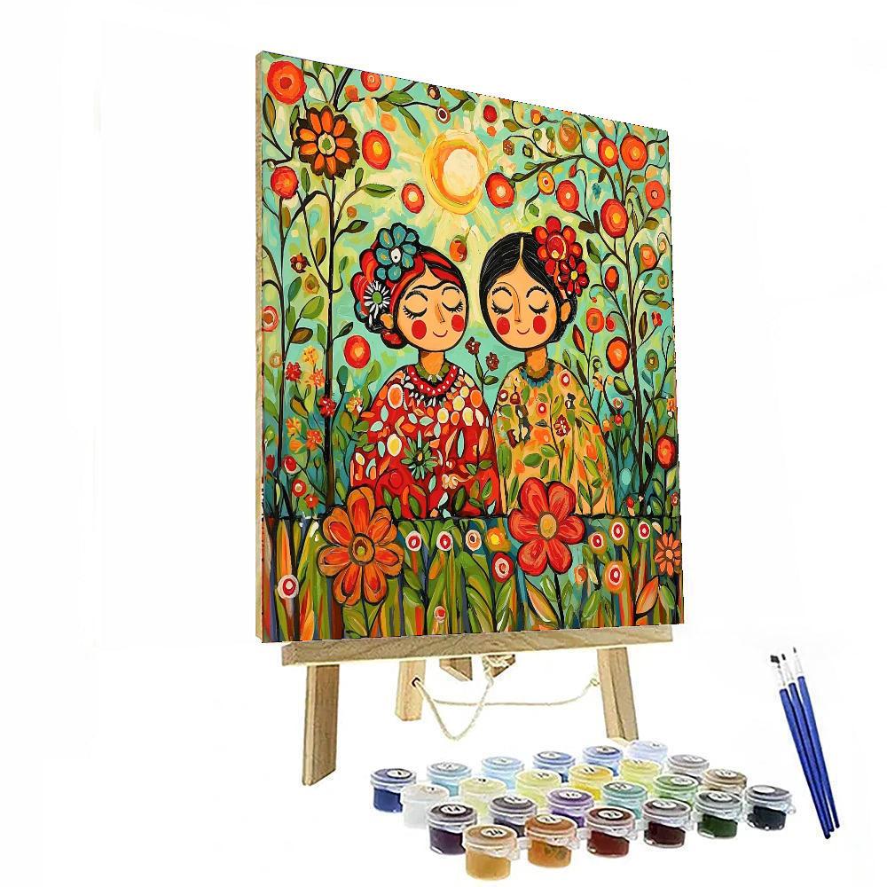 Frida Kahlo Inspired Friendship Blooms  Paint By Numbers