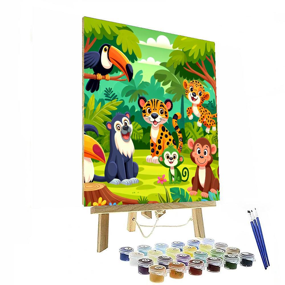 Jubilant Jungle Journey Paint By Numbers Art