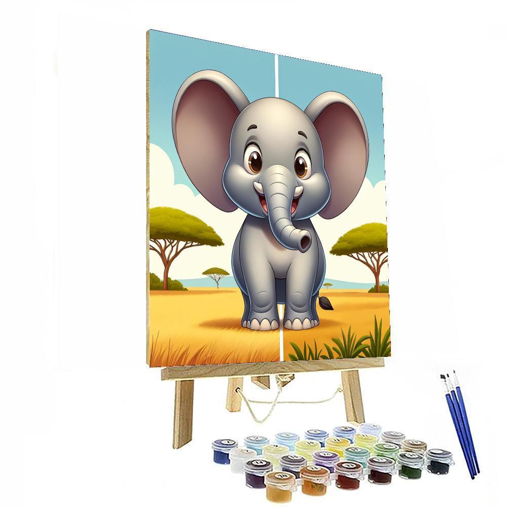 Elated Elephant Painting By Numbers Kit