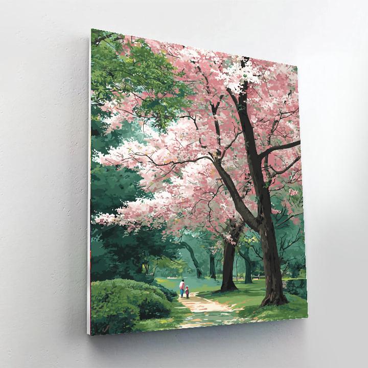 Guidance Under Cherry Blossoms Paint By Number