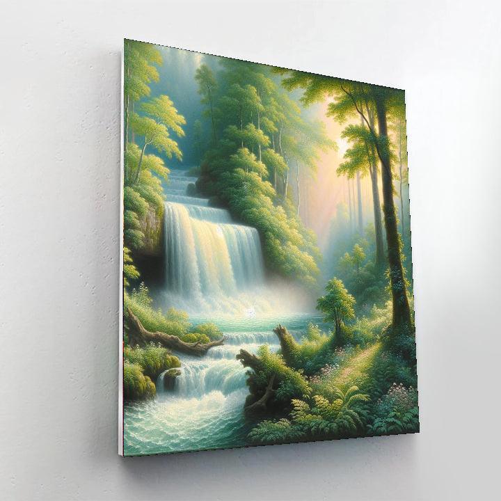 Mystical Waterfall Symphony Paint By Color