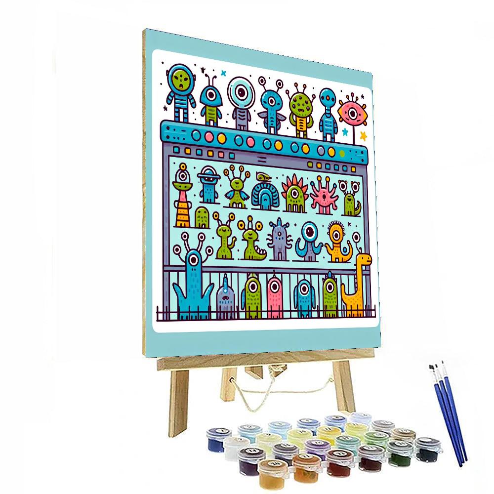 Galactic Zoo Extravaganza DIY Paint By Numbers