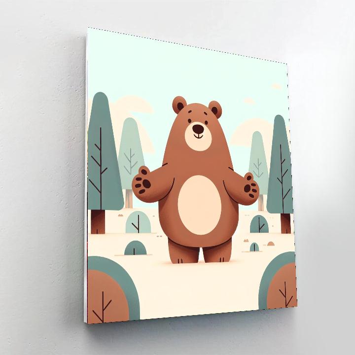 Forest Bear's Big Hug Paint By Numbers