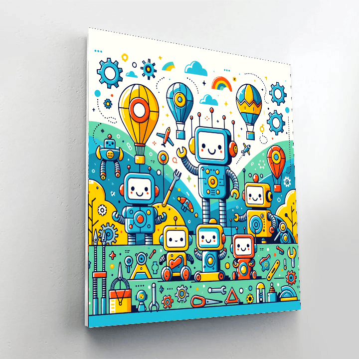 Wonderful World Of Robots Paint By Numbers Kits