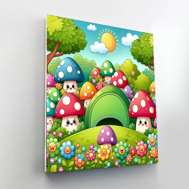 Magical Mushroom Land Painting Number Kit
