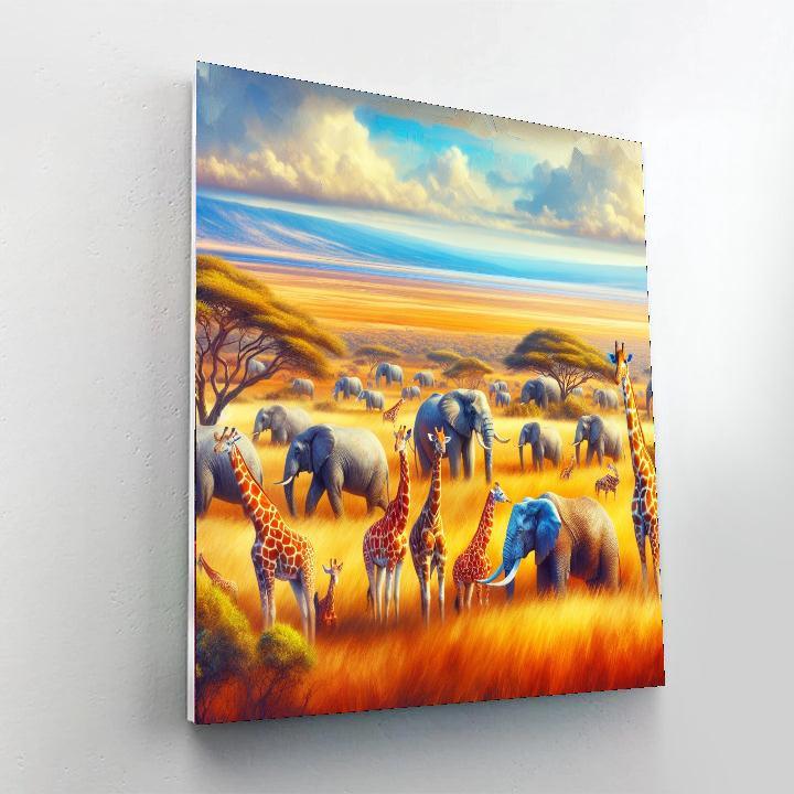 Safari Plains Adventure Paint By Numbers Art