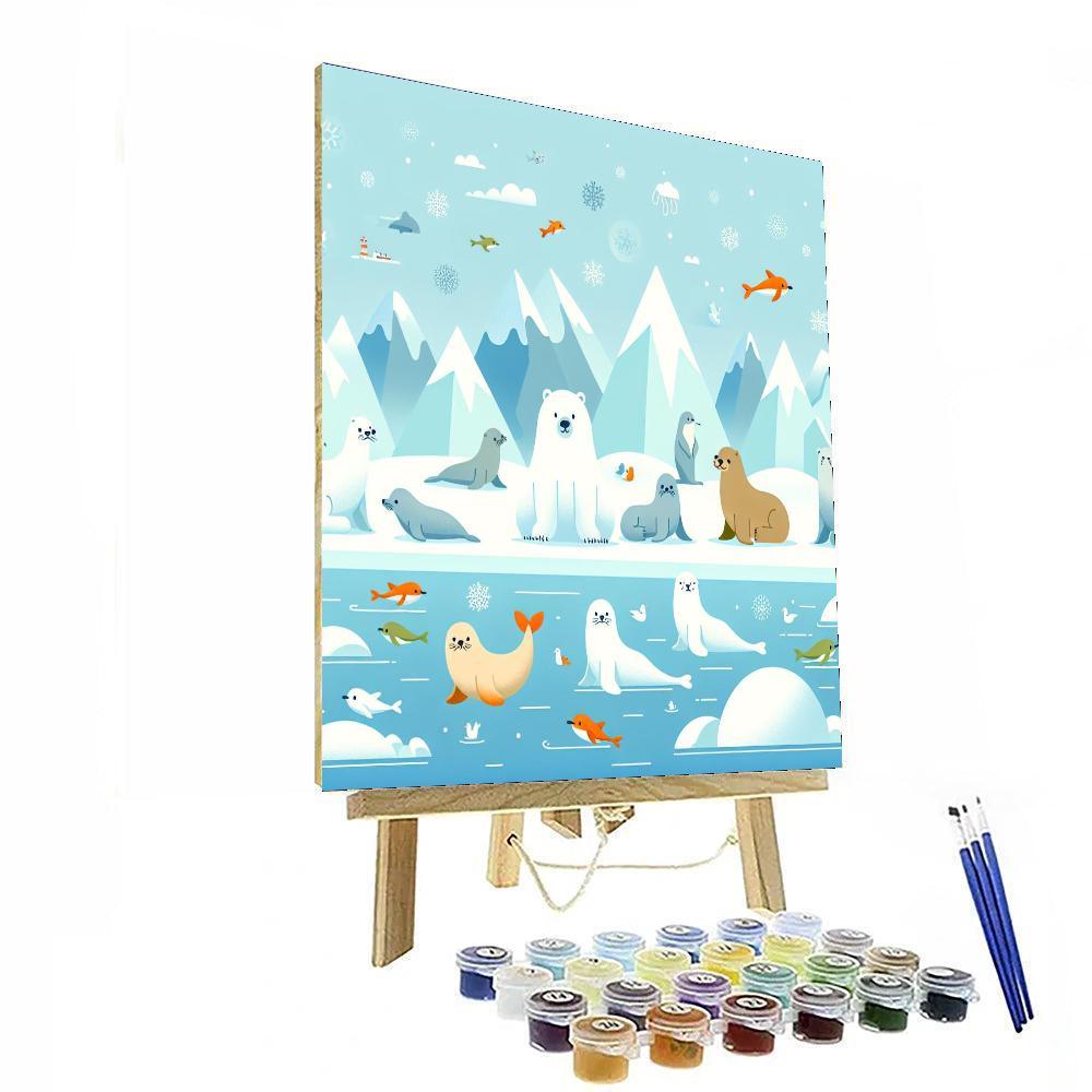Cheerful Arctic Animals Numbered Painting Kits