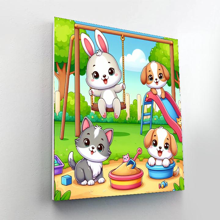 Cute Critter Playground Numbered Painting Kits