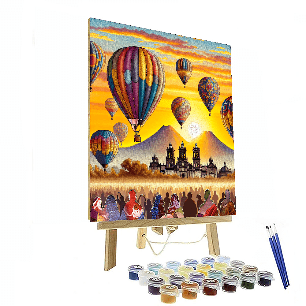Balloon Fiesta De Los Volcanes - Mexico Paint By Numbers Kits