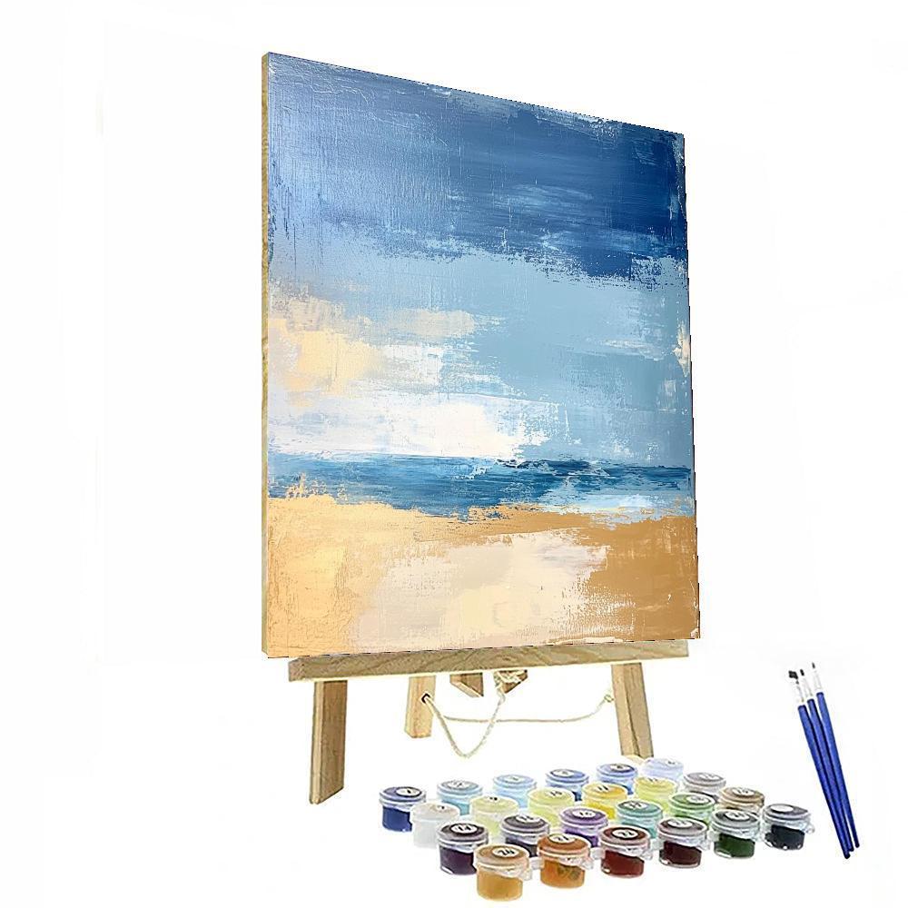 Paul Cézanne Inspired Breezy Coastal Abstraction  Number Painting