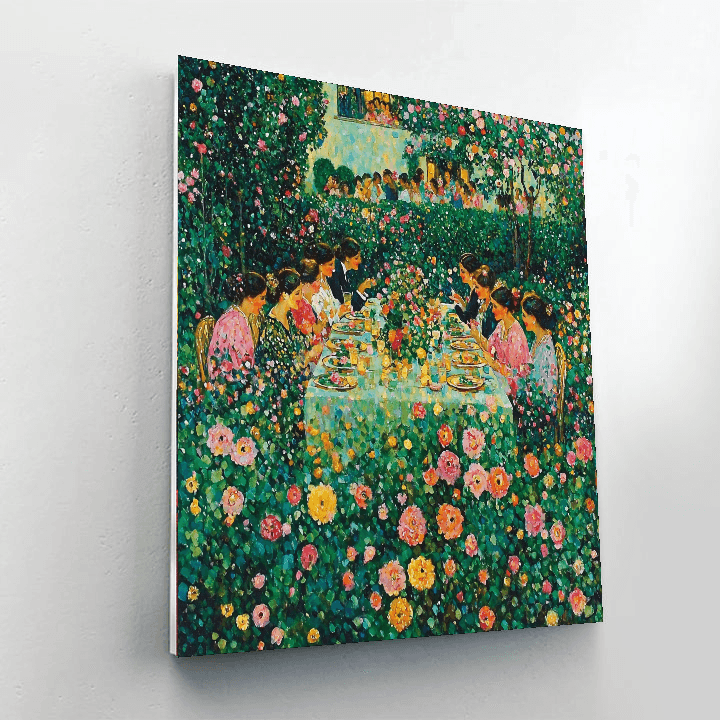 Gustav Klimt Inspired Colorful Garden Party  Paint By Numbers Art