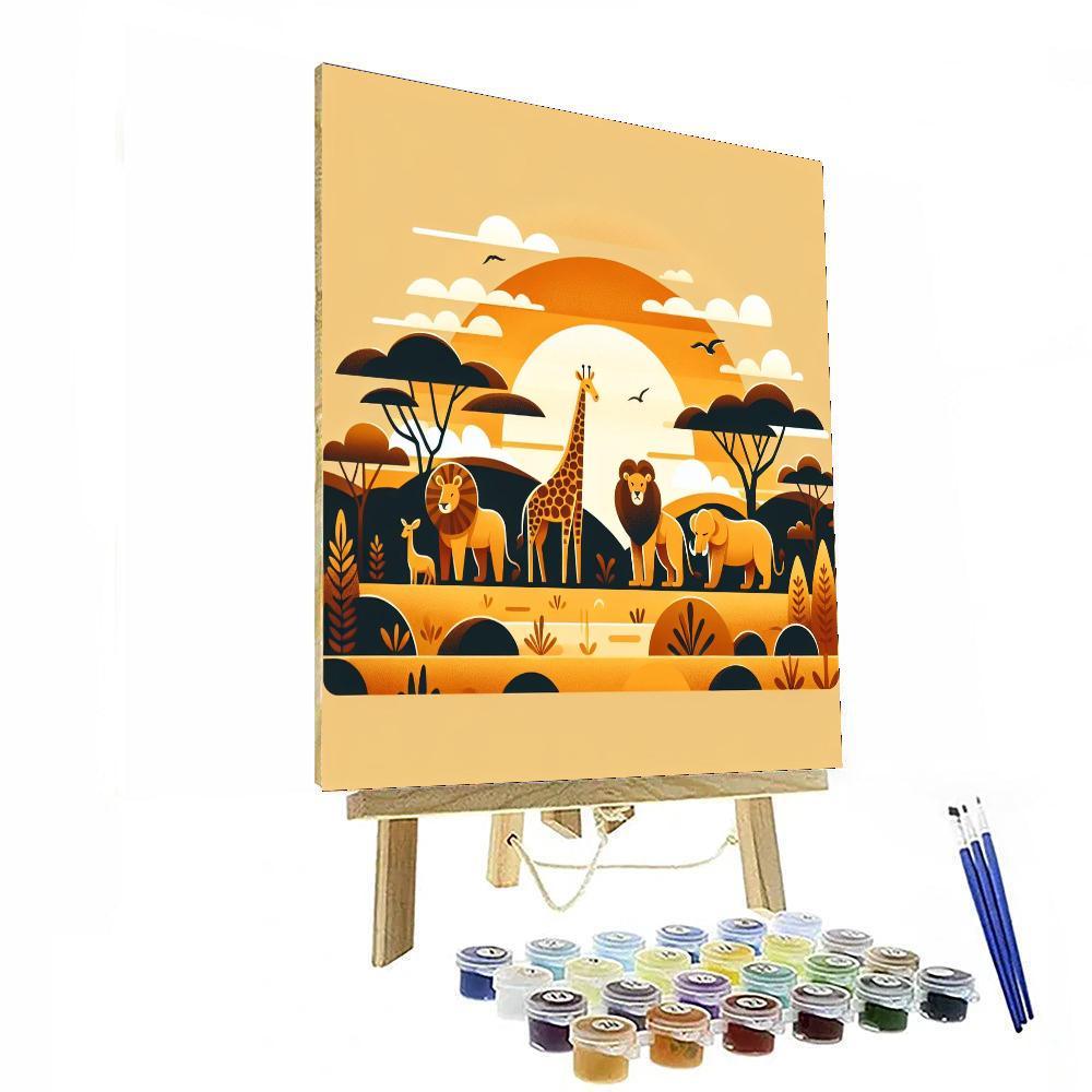 Sunrise Safari Paint By Numbers Art