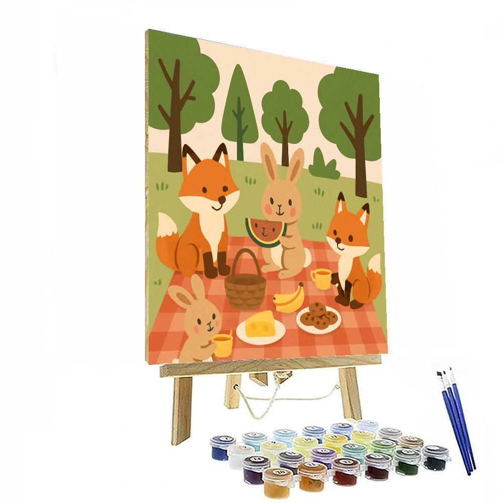 Woodland Critters Picnic DIY Paint By Numbers