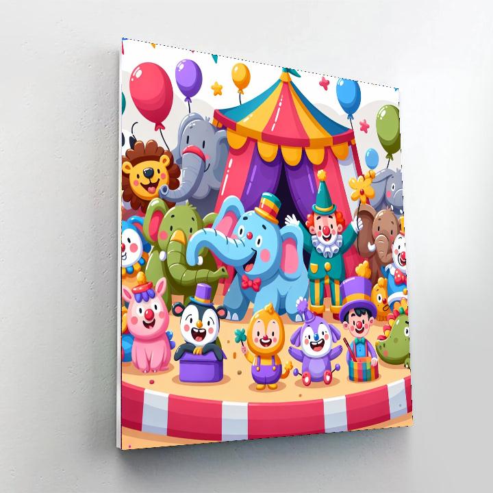 Cute Circus Friends Painting By Numbers Kit
