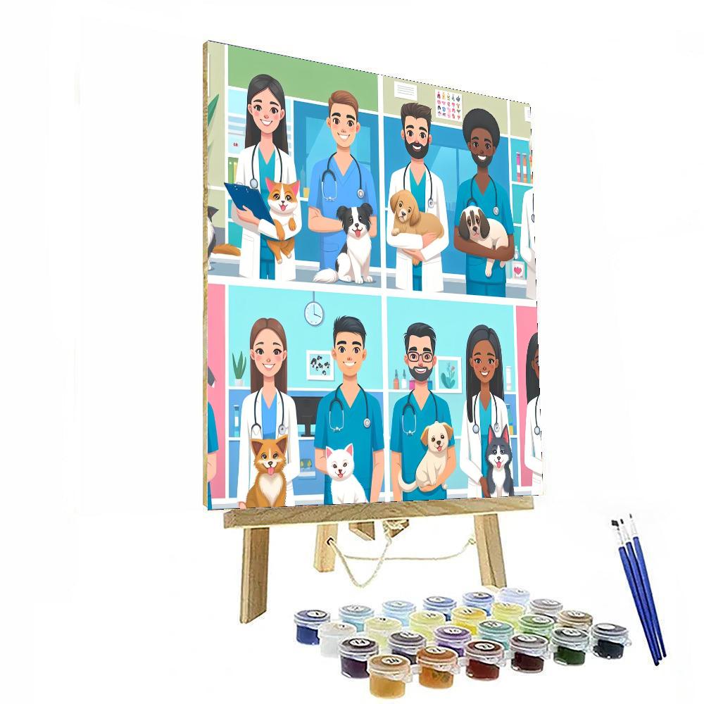 Caring Vet Clinic Visit Painting Number Kit