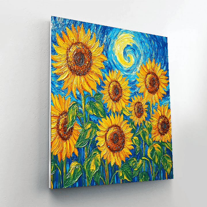 Vincent Van Gogh Inspired Ethereal Sunflowers  DIY Paint By Numbers