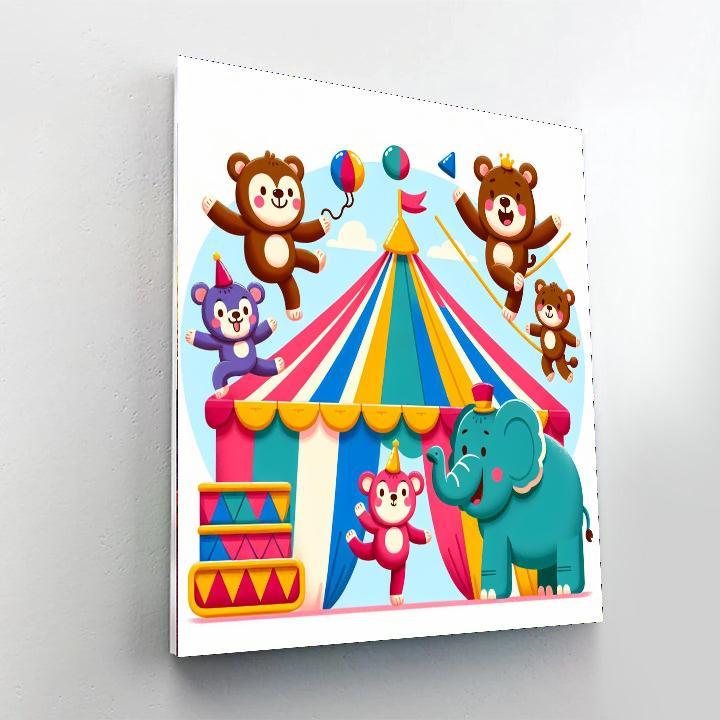 Merry Circus Animals DIY Paint By Numbers