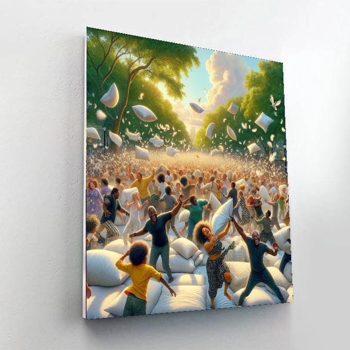 Pillow Fight Day Paint By Numbers Art
