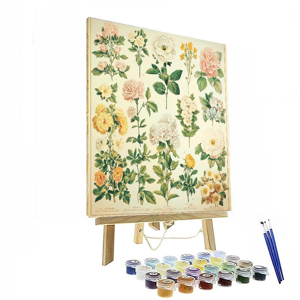 Pierre-Joseph Redouté Inspired Vintage Botanical Illustrations  Paint By Numbers Kits