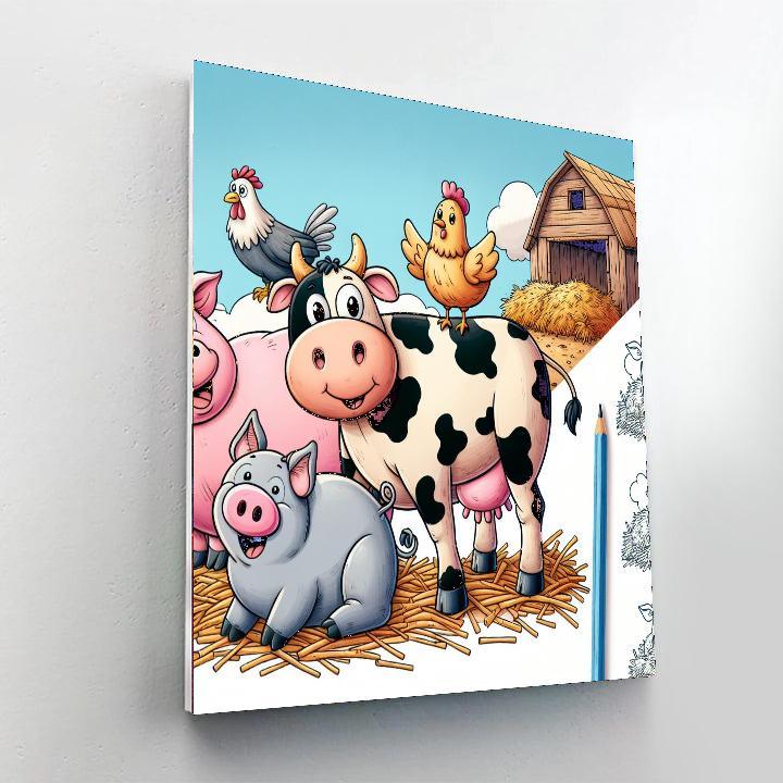 Funky Farmyard Fun Paint By Color