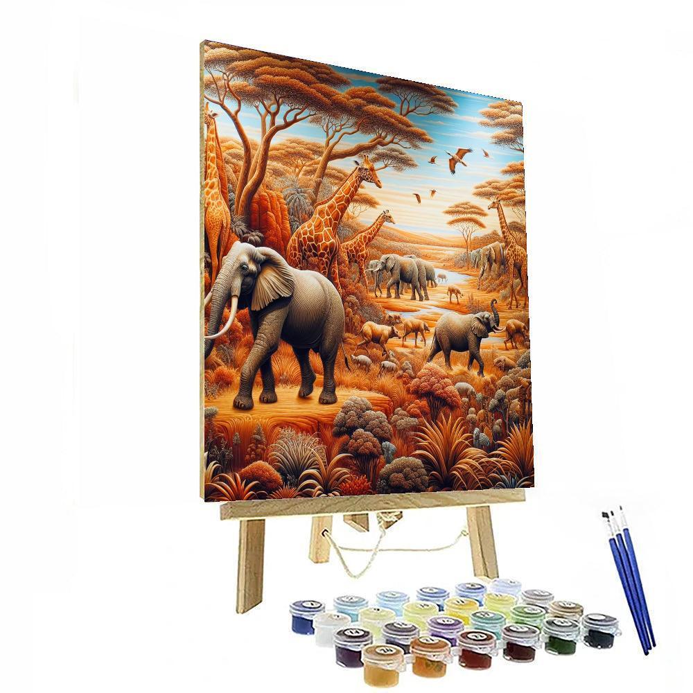 Dynamic Safari Journey Painting By Numbers Kit