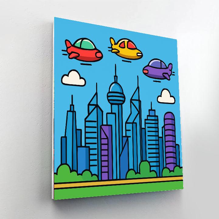 Futuristic Cities Paint By Numbers Art